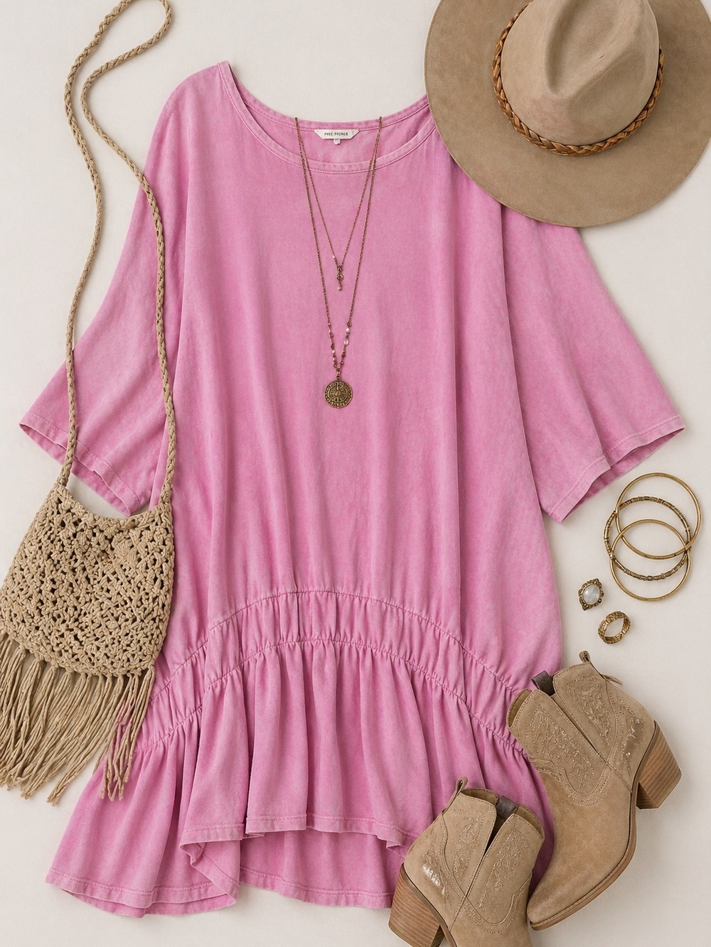 Free People Pink Flutter Dress